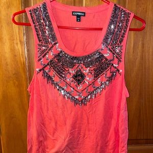 Orange Sequin Tank